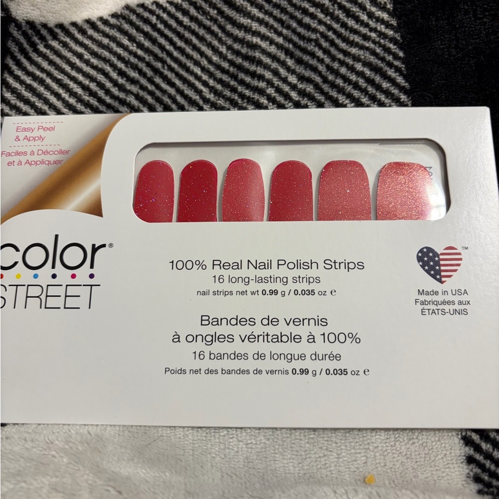 Color Street Red Glitter Nail Polish Strips CHERRY FLOAT
